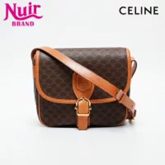 Celine Handbags - Celine Macadam Shoulder Bag Brown